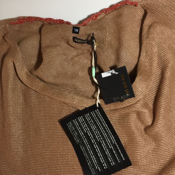 JO NO FUI Brown Poncho Knit Sweater YOOX sz 6 - Picture 6 of 13